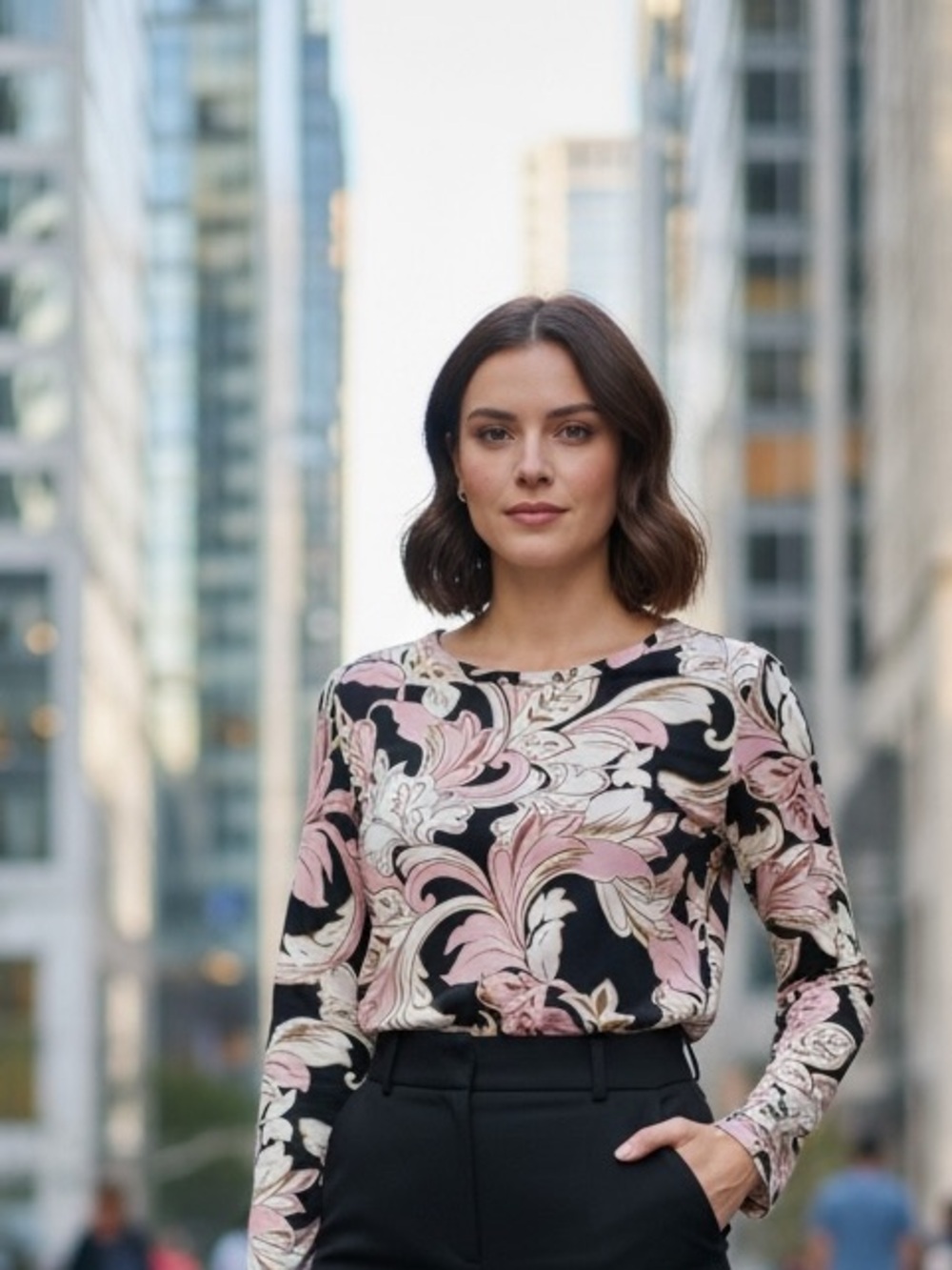 Chico's Pink & Cream Floral Top